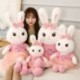 Magasság: 55 cm - 1db 50-110cm-es Kawaii hosszú fülű nyúl plüss játékok Szép puha nyúl viselet fátyol szoknya párna