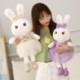 Magasság: 55 cm - 1db 50-110cm Kawaii hosszú fülű nyúl plüss játékok Szép puha nyúl viselet fátyol szoknya párnával