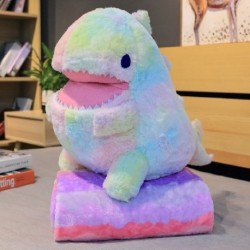 Szín: zöld - 1db 60 cm-es Kawaii szivárvány dinoszaurusz plüss játékok Kedves kitömött állatpárna ágypárna puha