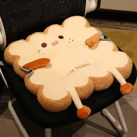 Szín: négyzet 2 - 40-45 cm Lovely Toast Futon plüss párna Kawaii Bread plüss párna töltött kényelmes szirom párna