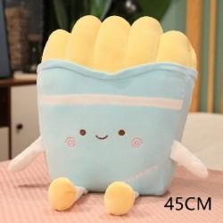 Szín: 45 cm kék - Kreatív plüss étel sült krumpli játék Kreatív szimuláció töltött babák nappárna alvópárna