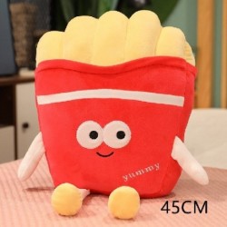 Szín: 45 cm piros - Kreatív plüss étel hasábburgonya játék Kreatív szimuláció töltött babák napozópárna