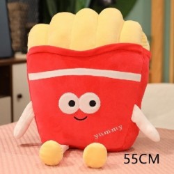 Szín: 55 cm piros - Kreatív plüss étel sült krumpli játék Kreatív szimuláció töltött babák nappárna alvópárna