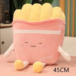 Szín: 45 cm rózsaszín - Kreatív plüss étel hasábburgonya játék Kreatív szimuláció töltött babák napozópárna