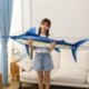 Magasság: 60 cm - 60-140 cm-es szimulációs kék marlin plüssjátékok, kitömött puha, kreatív párna hal babák Vicces