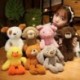 Szín: majom - 30 cm-es Kawaii puha kacsa nyúl majom kutya plüssjátékok Kedves állati plüss babák kitömve kislányoknak