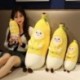Szín: 65 cm - 1db 30-85cm Vicces banán plüssjátékok Kawaii Fruit Banana Baby ruhával párnával töltött puha babák