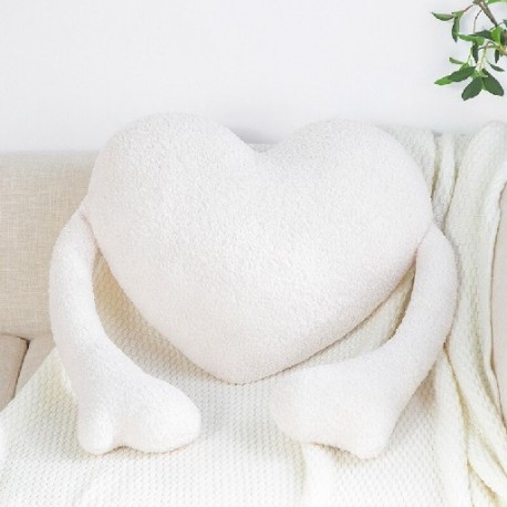 Szín: fehér tenyér - 50*40 cm Creative Ins különleges formájú piros szerelmes szív plüss párna Kawaii szívek hosszú