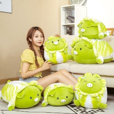 Magasság: 40 cm - Aranyos kínai káposzta malac plüssjáték rajzfilm Anime figura malacka dekoráció Kawaii állatpárna