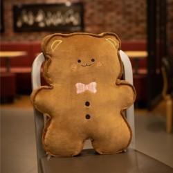 Szín: medve - 45*35cm Rajzfilm mézeskalács ember plüss játékok Nyúl dinoszaurusz medve macska keksz párna töltött puha