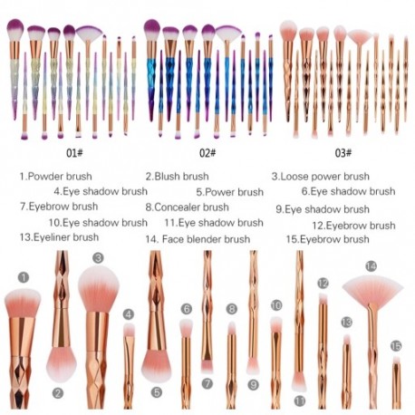 Új MAANGE 15db kozmetikai szemhéjárnyaló arcpirosító smink kefe ecset szett készlet