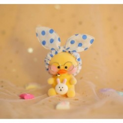 Szín: tiszta - Kedves Lalafanfan kacsa medál játékok mini méretű aranyos sárga kávézó kacsa kulcstartó babák Kawaii