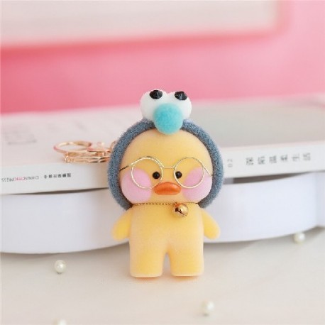 Szín: Sötét Khaki - Lovely Lalafanfan Duck medál játékok mini méretű aranyos sárga kávézó kacsa kulcstartó babák