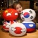 Szín: tiszta - 10 cm Kawaii Poland Ball medál plüssjáték KÍNA USA FRANCIAORSZÁG Countries Golyóbabák Töltött Anime