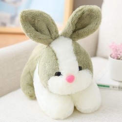 Szín: zöld - 22 cm-es Kawaii 4 szín szimuláció nyúl plüss baba kitömött aranyos igazi állat nyuszi plüss játékok
