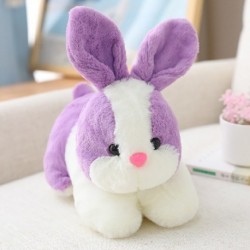 Szín: lila - 22 cm-es Kawaii 4 szín szimuláció nyúl plüss baba kitömött aranyos igazi állat nyuszi plüssjátékok