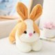 Szín: Gesztenyebarna - 22 cm-es Kawaii 4 szín szimuláció nyúl plüss baba kitömött aranyos igazi állat nyuszi