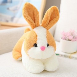 Szín: Gesztenyebarna - 22 cm-es Kawaii 4 szín szimuláció nyúl plüss baba kitömött aranyos igazi állat nyuszi