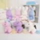 Szín: fehér nyúl - 12-15 cm Aranyos Nyulak Bear Unikornis Plüss függő babák Kawaii Unicorn gyémánt kulcstartó