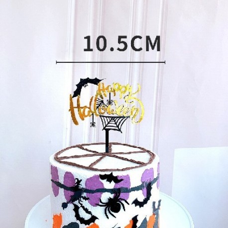 Szín: denevér arany - Rajzfilm Halloween Cake Top Cupcake Sütőtök Szellem Boszorkány Halloween Desszert Dísz Party Torta