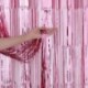 Szín: matt ezüst - 1*2M Rose Gold Fólia talmi rojtos függöny ajtó eső otthon szoba esküvői parti deco színpad háttér