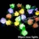 Szín: vegyes - 10/20db LED Rózsa lámpa Hab Rózsa Tündér Fényfüzér Esküvői Valentin napi csokor Party Garland Decor