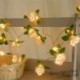 Szín: vegyes - 10/20db LED Rózsa lámpa Hab Rózsa Tündér Fényfüzér Esküvői Valentin napi csokor Party Garland Decor