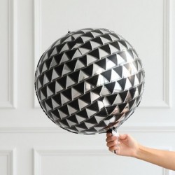 Szín: fekete disco - 1db 22 hüvelykes 4D színátmenetes színes kerek léggömbök színes globális esküvői dekorációhoz