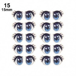 Szín: 15 - 10 pár hosszú szempilla aranyos szerelmes rajzfilm Szem matricák Anime figura baba szemragasztó agyag matricák