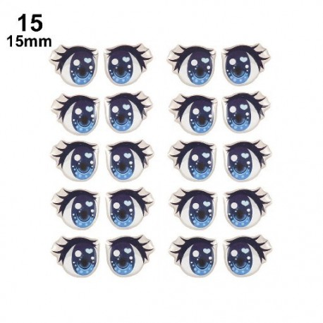 Szín: 15 - 10 pár hosszú szempilla aranyos szerelmes rajzfilm Szem matricák Anime figura baba szemragasztó agyag matricák