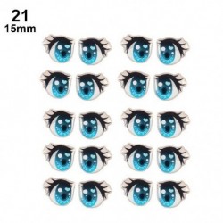 Szín: 21 - 10 pár hosszú szempilla aranyos szerelmes rajzfilm Szem matricák Anime figura baba szemragasztó agyag matricák