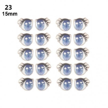 Szín: 23 - 10 pár hosszú szempilla aranyos szerelmes rajzfilm Szem matricák Anime figura baba szemragasztó agyag matricák