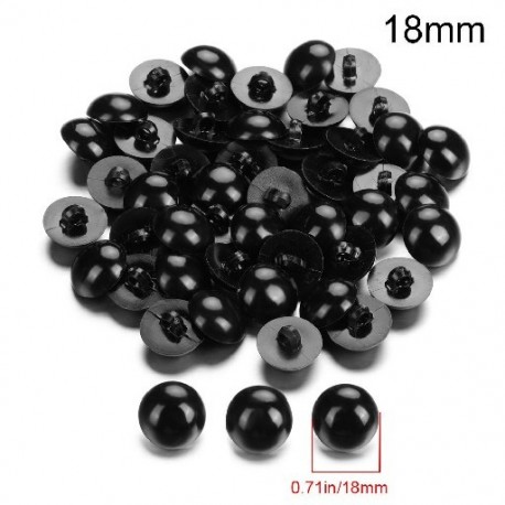 Szín: 18mm - 50db Babagyerek plüssjáték 9-25mm Műanyag Medvék Tű Nemezelő Babák Kiegészítők Állatok Bábok