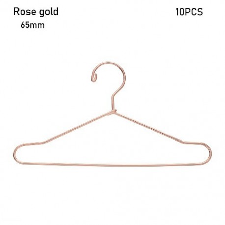 Szín: rózsaszín arany-65-10db - 10db aranyos mini vállfák fém baba ruha ruha állvány szervező baba ruha miniatűr