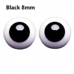 Szín: fekete-8mm - 6mm 8mm 10mm 12mm 14mm kék fekete üveg szemek szemgolyó BJD babához DIY baba készítés kézműves