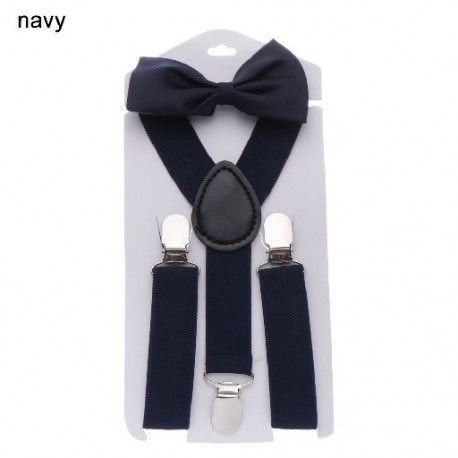 Szín: sötétkék - Esküvői ruha Clip-on Állítható Baba Haj masni Szett Gyerek Féktartók Rugalmas nadrágtartó Tehén