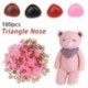 Fekete szín - 100db Crafts műanyag háromszög orrok babákhoz Játékok medvéhez gombokhoz Játék medve orr barkácsolás