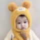 Szín: sárga - Puha sapka fiúknak és lányoknak téli meleg harangsapka bársony fülvédő sapka baba sapka kapucnis sál