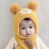 Szín: sárga - Puha sapka fiúknak és lányoknak téli meleg harangsapka bársony fülvédő sapka baba sapka kapucnis sál