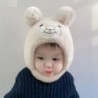 Szín: bézs - Puha sapka fiúknak és lányoknak téli meleg csengős sapka bársony fülvédő sapka baba sapka kapucnis sál