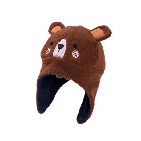 Szín: mély kávé - Szélálló gyerekkalap Őszi és téli hidegálló sapka fülvédővel Bomber sapkák fülvédő sapka