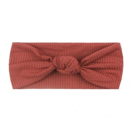 Szín: sötétvörös - Divat tavaszi ősz lányok baba rugalmas gyerek sapka újszülött hajpánt csavart csomós fejpánt