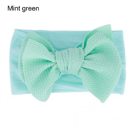 Szín: menta zöld - Puha baba lány kukorica hajpánt gyerekeknek egyszínű masni fejpánt tipegő sztreccs turbán gyerek