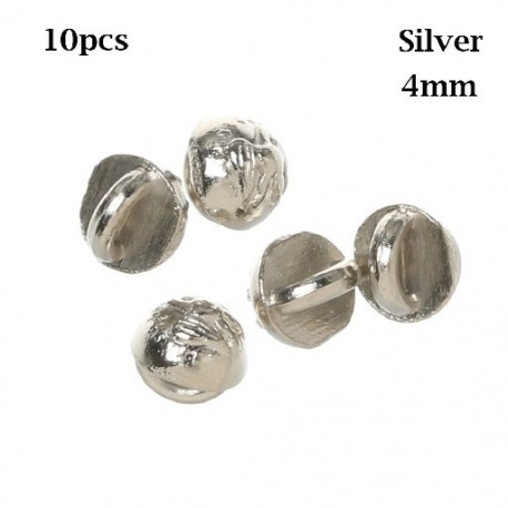 Szín: ezüst-10db 4mm - 5/10db minigombos csat barkácsolás babakabátok ruhák fém csat minta díszítő csatok 1/6 babaruha