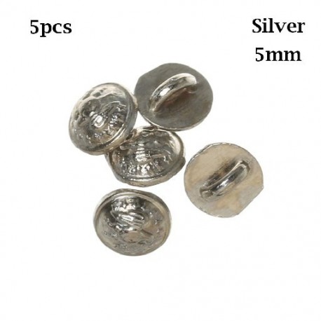 Szín: ezüst-5db 5mm - 5/10db minigombos csat barkácsolás babakabátok ruhák fém csat minta díszítő csatok 1/6 babaruha