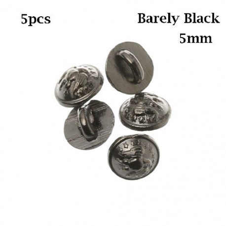 Szín: fekete-5db 5mm - 5/10db Mini gombos csat barkácsol babakabátok ruhák fém csat minta díszítő csatok 1/6 babaruha