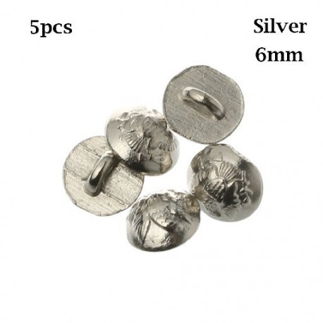 Szín: ezüst-5db 6mm - 5/10db minigombos csat barkácsolás babakabátok ruhák fém csat minta díszítő csatok 1/6 babaruha