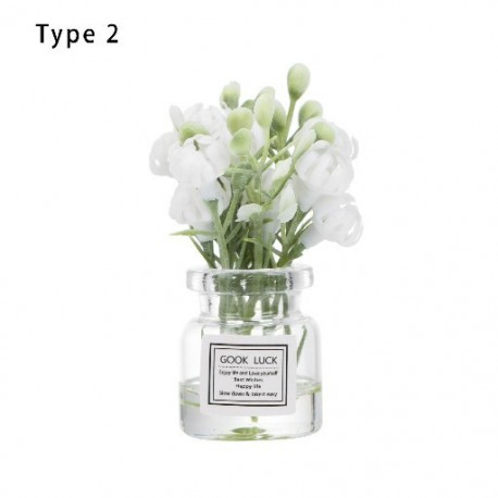 Szín: 2-es típus - Ajándékjátékok Bútor Üvegpalack Miniatűr Modell Rózsaszín Rózsa Babaház Virág Váza Fehér