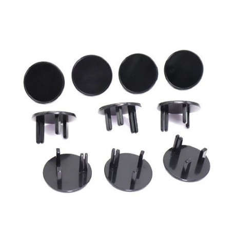 Szín: C - Fekete baba ABS kerek alakú biztonsági áramvédő védőburkolat dugasz fedél 10 db UK tápcsatlakozó védő