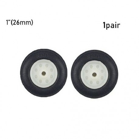 Szín: 26mm - 1pár Hot Sale Fekete Tartozékok Gumi PU farokkerék műanyag agy RC repülőgép csere repülőgép
